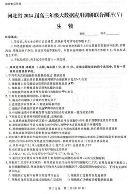 2024屆河北省高三大數(shù)據(jù)應用調(diào)研聯(lián)合測評生物試題(圖片版)